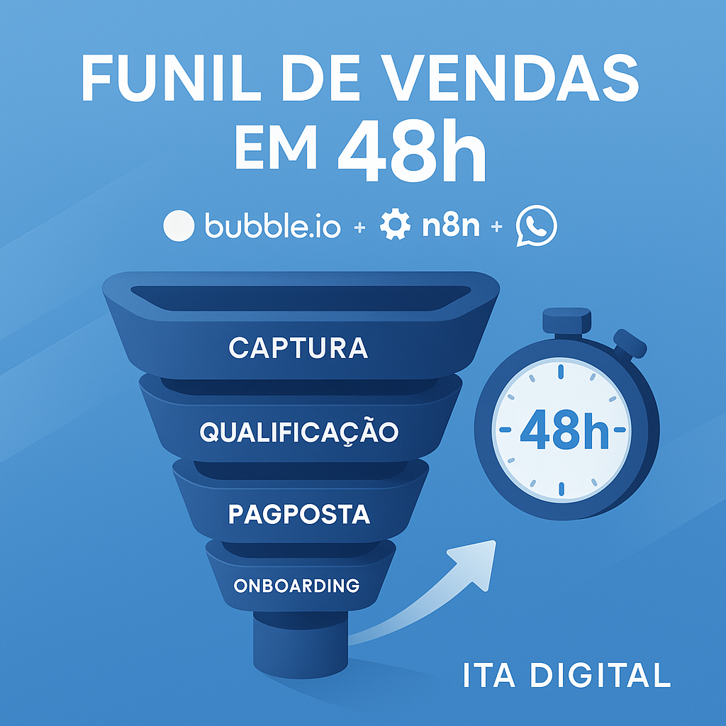 Funil de Vendas em 48h com Bubble.io + n8n + WhatsApp